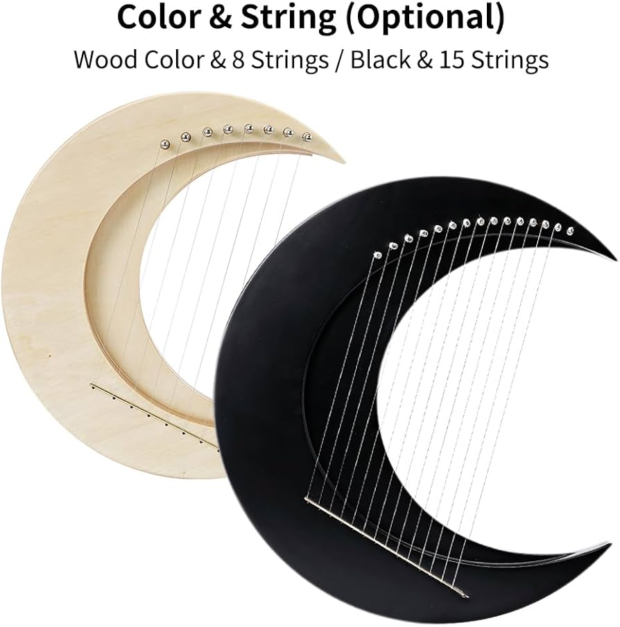 Amazon.co.jp: RUSUO 三日月型竪琴、8 弦三日月型リラ G キー